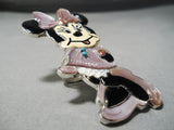 Biggest Crazy Native American Minnie Mouse Turquoise Sterling Silver Ring-Nativo Arts