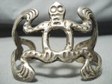 Intricate Toad Early Vintage Native American Navajo Sterling Silver Bracelet-Nativo Arts