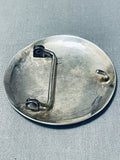One Of The Eldest Native American Navajo Artist Vintage Sterling Silver Geometirc Buckle-Nativo Arts
