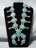 Gail Damon Vintage Native American Navajo Turquoise Sterling Silver Squash Blossom Necklace-Nativo Arts