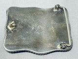 The Most Unique Ever Vintage Native American Navajo Turquoise Snake Eyes Sterling Silver Buckle-Nativo Arts