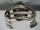 Opulent Vintage Native American Navajo Blue Thunder Turquoise Sterling Silver Bracelet Old-Nativo Arts