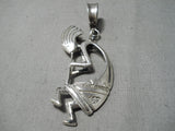 Incredible Vintage Navajo Sterling Silver Kokopelli Pendant Old Native American-Nativo Arts