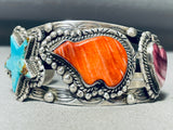 Star And Bear Vintage Southwest Sterling Silver Turquoise Bracelet-Nativo Arts