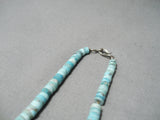 Native American Opulent Vintage Navajo Graduating Turquoise Sterling Silver Necklace Old-Nativo Arts