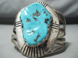 Incredible Vintage Native American Navajo Sleeping Beauty Turquoise Sterling Silver Bracelet-Nativo Arts