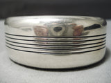 Important Small Wrist Vintage Native American Navajo Dan Jackson Sterling Silver Bracelet Cuff-Nativo Arts