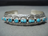 Beautiful Vintage Native American Navajo Concho Turquoise Sterling Silver Bracelet-Nativo Arts