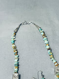 Cubes Of Sterling Silver Native American Navajo Green Turquoise Necklace-Nativo Arts