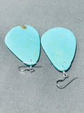 Native American Unbelievable Santo Domingo Turquoise Sterling Silver Earrings-Nativo Arts