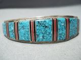 Impeccable Detail!! Vintage Native American Navajo Spiderweb Turquoise Sterling Silver Bracelet-Nativo Arts