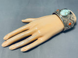 Important Mike Perry Vintage Native American Navajo Turquoise Sterling Silver Bracelet-Nativo Arts