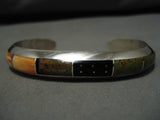 Superlative Vintage Native American Navajo Royston Turquoise Sterling Silver Inlay Bracelet-Nativo Arts
