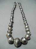 Outstanding Vintage Navajo Native American Sterling Silver Necklace Old-Nativo Arts
