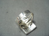 Fabulous Zuni Lapis Sterling Silver Ring Native American-Nativo Arts