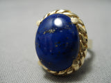 Best Vintage Navajo 14k Gold Lapis Lazuli Native American Ring0 7 Grams!-Nativo Arts