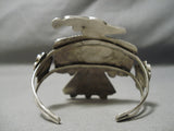 Big Huge Vintage Zuni Native American Turquoise Sterling Silver Bracelet-Nativo Arts