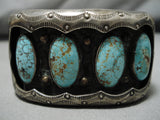 Incredible Vintage Native American Navajo Carico Lake Turquoise Sterling Silver Bracelet Old-Nativo Arts