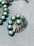 Native American Unique Naja Vintage Navajo Turquoise Sterling Silver Squash Blossom Necklace-Nativo Arts