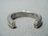 Classic Vintage Native American Navajo Royston Turquoise Sterling Silver Open Ring-Nativo Arts