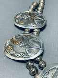 One Of The Most Intricate Vintage Native American Navajo Gold Sterling Silver Necklace-Nativo Arts
