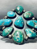 Huge Vintage Native American Navajo Turquoise Chunk Cluster Sterling Silver Bracelet-Nativo Arts