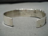 Superior Vintage Zuni Native American Blue Gm Turquoise Sterling Silver Bracelet-Nativo Arts