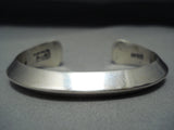 Authentic Vintage Native American Navajo Orville Tsinnie Heavy Sterling Silver Bracelet-Nativo Arts