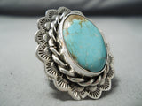 Amazing San Felipe 8 Turquoise Sterling Silver Ring Native American-Nativo Arts