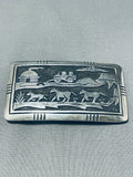 Thomas Singer Authentic Vintage Native American Navajo Sterling Silver Buckle-Nativo Arts