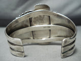 Huge Flank Vintage Native American Navajo Blue Jay Turquoise Sterling Silver Bracelet-Nativo Arts