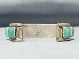 Amazing Vintage Native American Navajo 9 Jade Squares Sterling Silver Bracelet-Nativo Arts