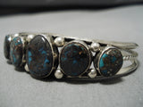 One Of Highest Grade Vintage Native American Navajo Bisbee Turquoise Sterling Silver Bracelet-Nativo Arts