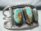 Rare Vintage Native American Navajo Royston Turquoise Sterling Silver Bracelet Old-Nativo Arts