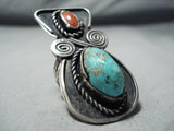 Incredible Vintage Native American Navajo Royston Turquoise Sterling Silver Ring Old-Nativo Arts