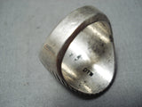 Huge Men's Heavy Vintage Native American Navajo 14k Gold Sterling Silver Ring-Nativo Arts