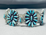 Fascinating Vintage Native American Navajo Turquoise Sterling Silver Link Bracelet-Nativo Arts