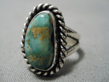 Striking Vintage Navajo Royston Turquoise Sterling Silver Native American Ring-Nativo Arts
