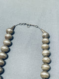 Fabulous Vintage Native American Navajo Sterling Silver Bead Necklace-Nativo Arts