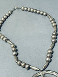 Special Vintage Native American Navajo Turquoise Sterling Silver Naja Necklace-Nativo Arts