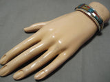 Native American Rare Chee Family Lone Mountain Turquoise Sterling Silver Bracelet Cuff Old-Nativo Arts