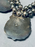One Of The Best Signed Vintage Native American Navajo Turquoise Sterling Silver Necklace-Nativo Arts