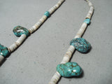 Marvelous Vintage Navajo Turquoise And Heishi Necklace Native American Old-Nativo Arts