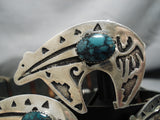 Museum Vintage Native American Navajo Emmer Kinzel Turquoise Sterling Silver Bear Concho Belt-Nativo Arts