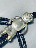 Towering Mudhead Benally Vintage Native American Navajo Sterling Silver Bolo Tie-Nativo Arts