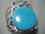 Giant Toad Vintage Native American Navajo Turquoise Sterling Silver Bracelet Cuff-Nativo Arts