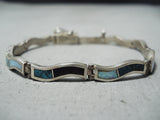 Superb Vintage Native American Navajo Turquoise Sugulite Synthetic Opal Sterling Silver Bracelet-Nativo Arts