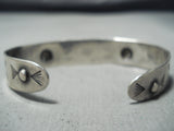 Rare Early Vintage Native American Navajo Whirling Logs Sterling Silver Bracelet-Nativo Arts