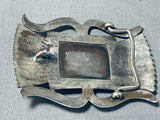 Important Roy Vandever Vintage Native American Navajo Turquoise Sterling Silver Heavy Buckle-Nativo Arts