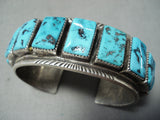 Important Vintage Native American Navajo Guild Turquoise Sterling Silver Bracelet-Nativo Arts